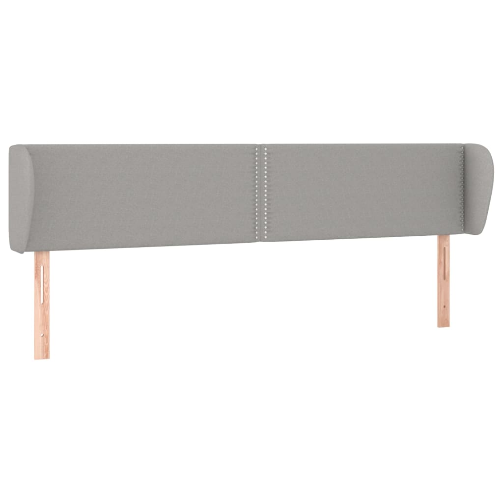 Kopfteil mit Ohren Hellgrau 183x23x78/88 cm Stoff